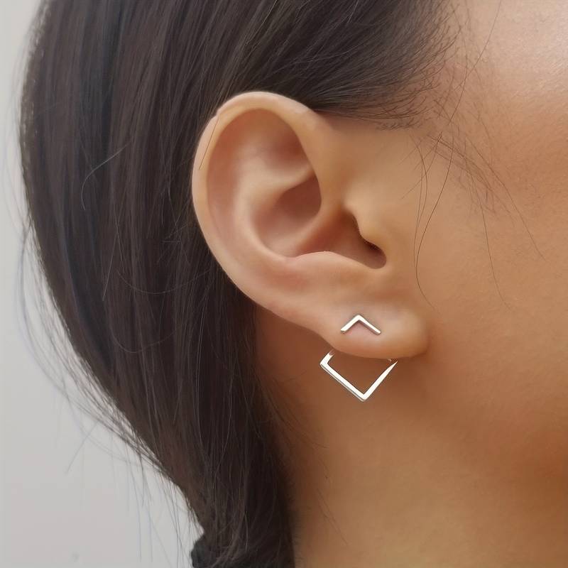 Rhombus Connecté - Boucles d'oreilles géométriques minimalistes
