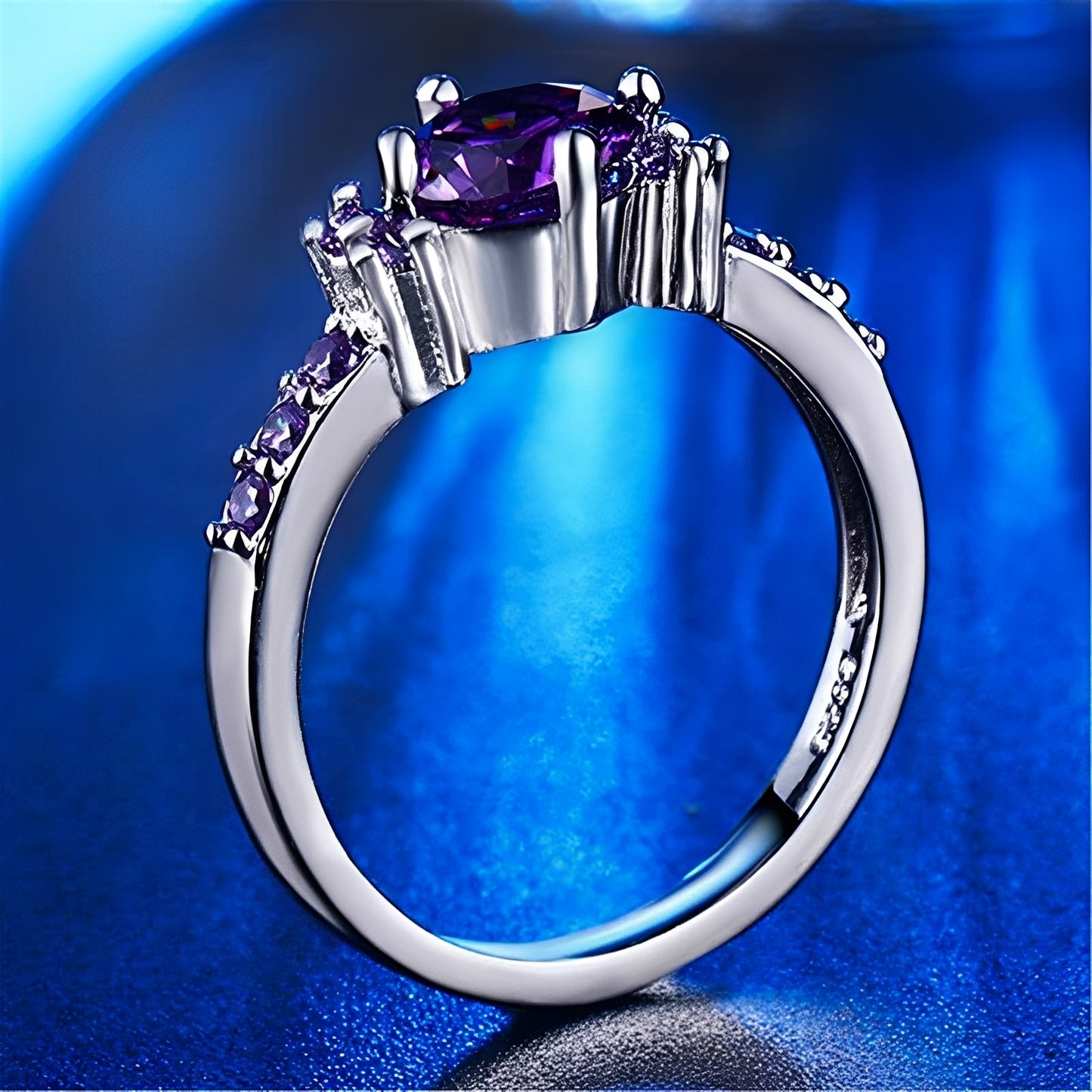 Coralie – Bague Améthyste Violet