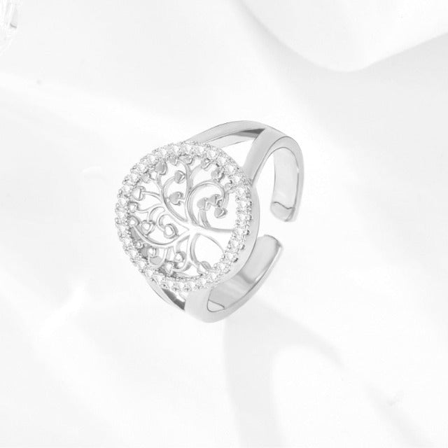 Yelina – Bague Arbre de Vie Dorée ou Argentée