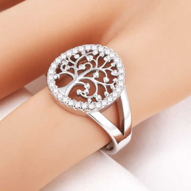 Yelina – Bague Arbre de Vie Dorée ou Argentée