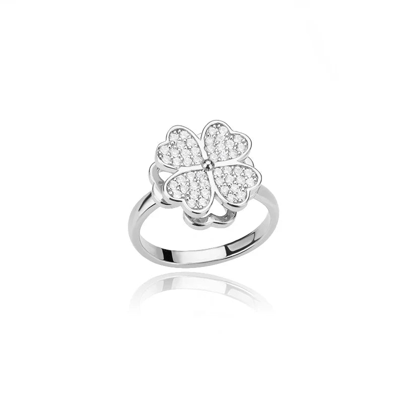 Dazel – Bague Anti-Stress Tournante Trèfle à 4 Feuilles
