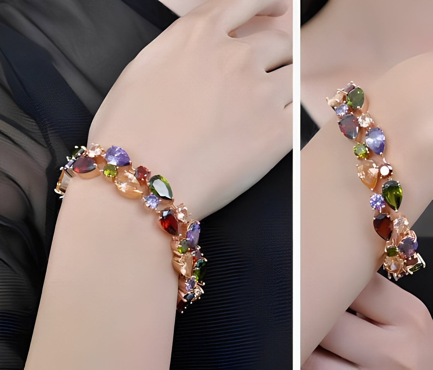 Cherilyn – Bracelet Multicolore en Or Rose