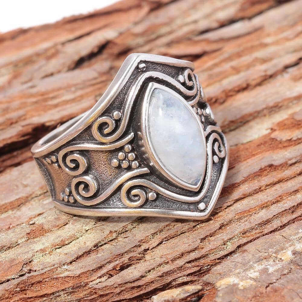 Arianne – Bague Authentique Pierre de Lune & Argent