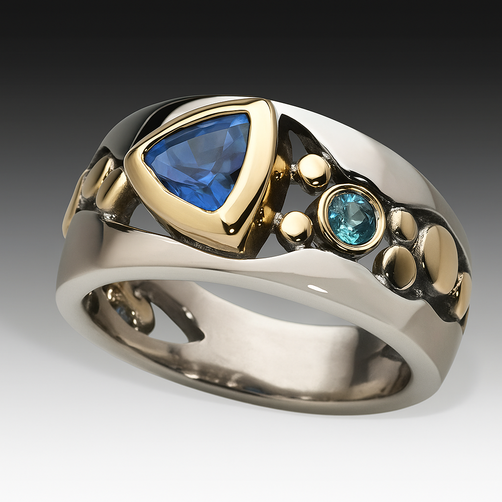 Janice – Bague Bohème Vintage en Zircon Bleu