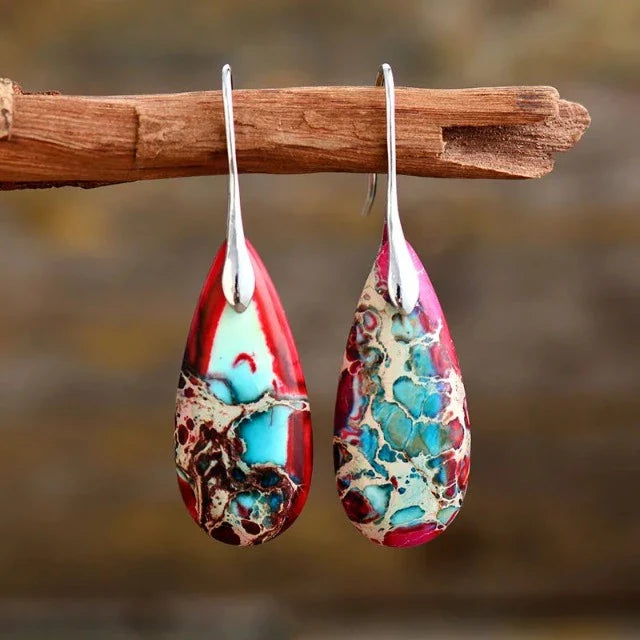 Althaea – Boucles d’Oreilles Pierre Naturelle Élégante