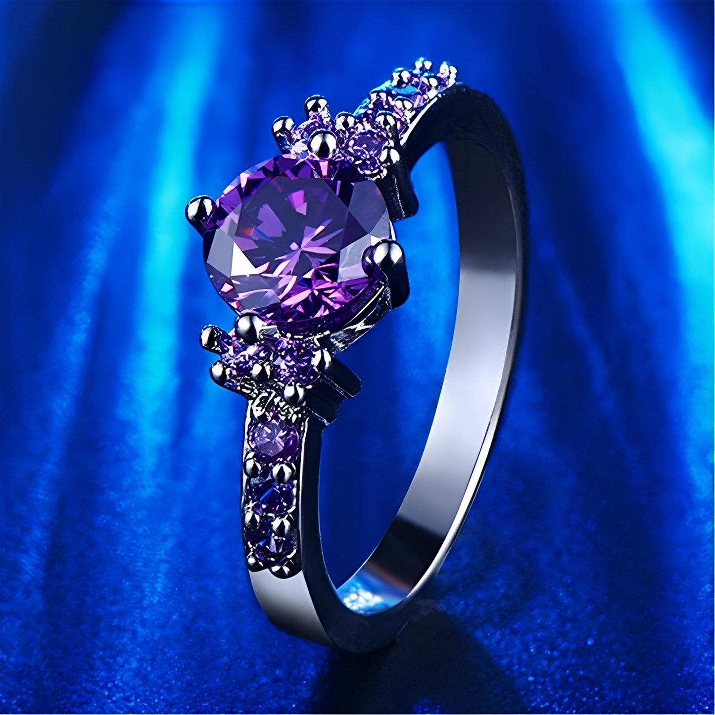Coralie – Bague Améthyste Violet