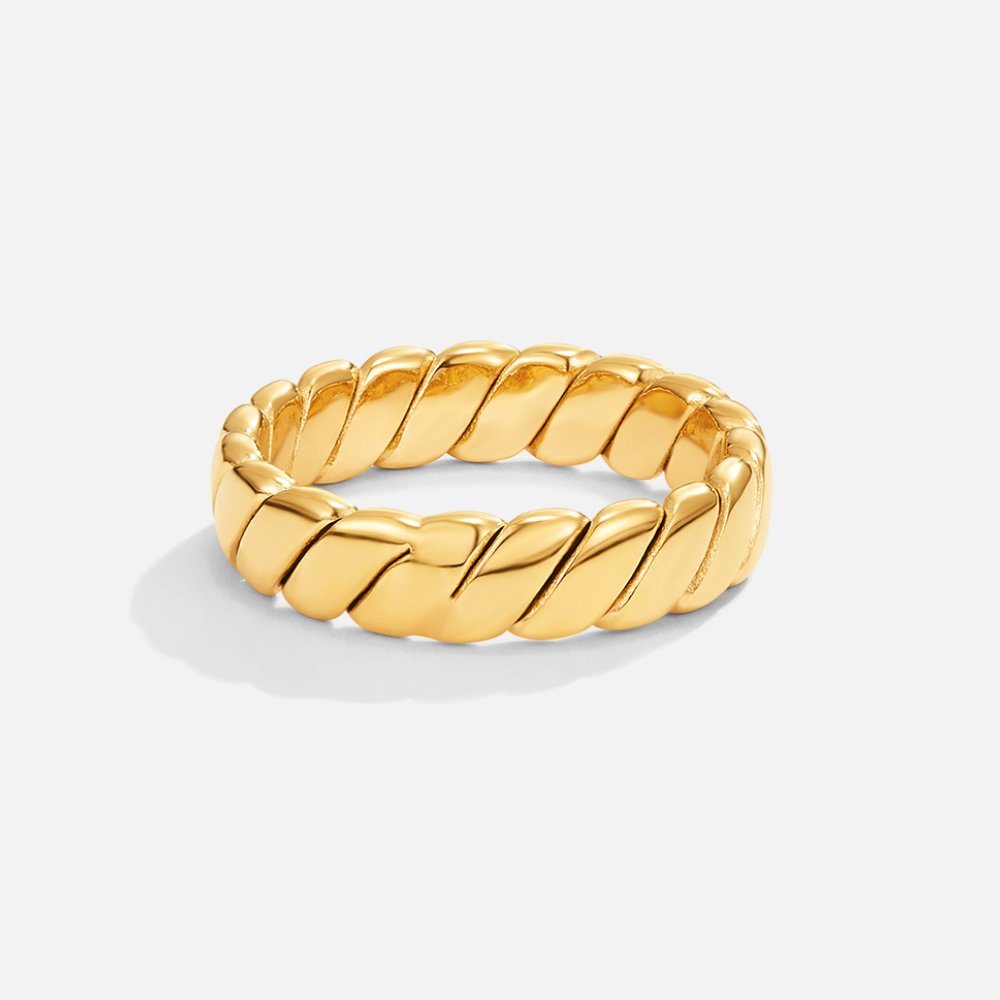 Calira – Bague Infini Torsadée Dorée