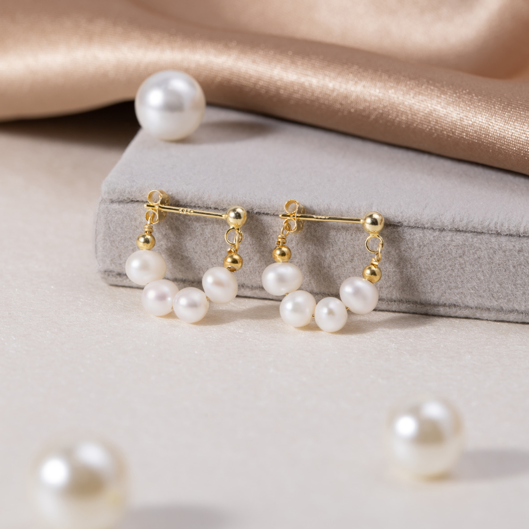 Yowe – Créoles Perle d’Éclat Doré