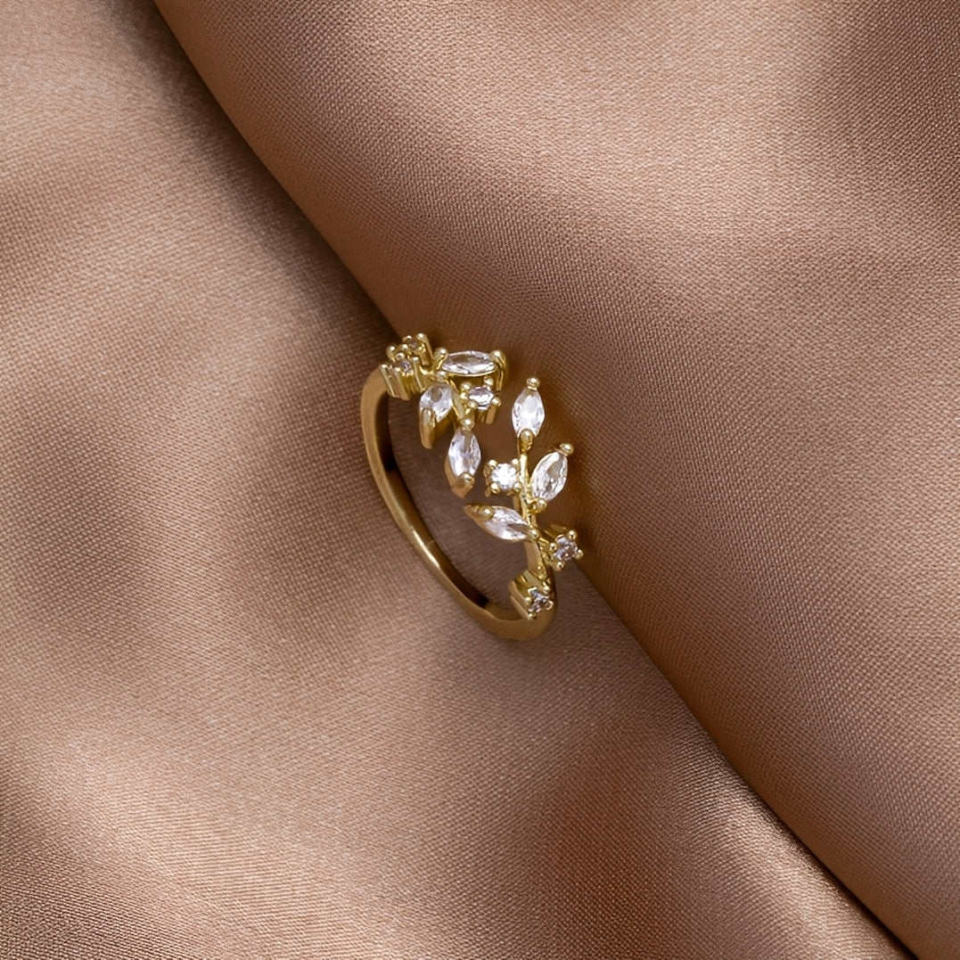 Aretha – Bague Liane Cristal en Or 18K