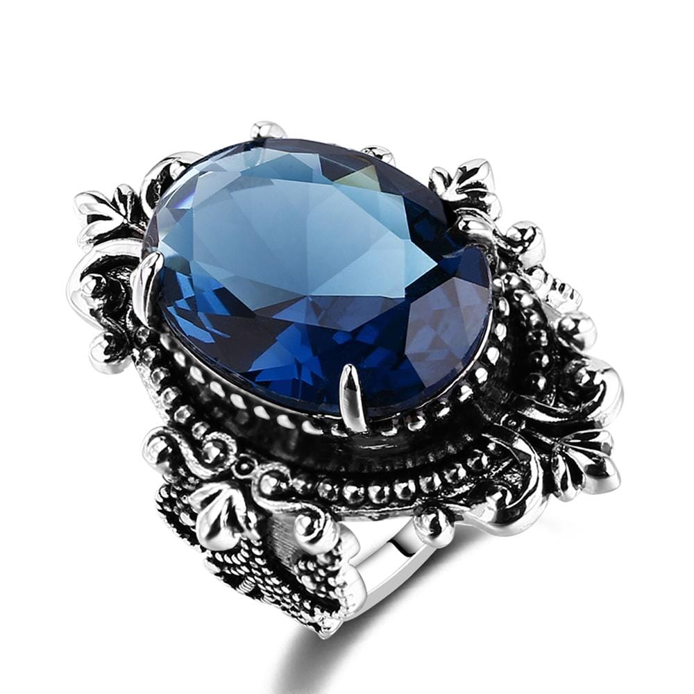 Ysoria – Bague Paon en Saphir Bleu Vintage