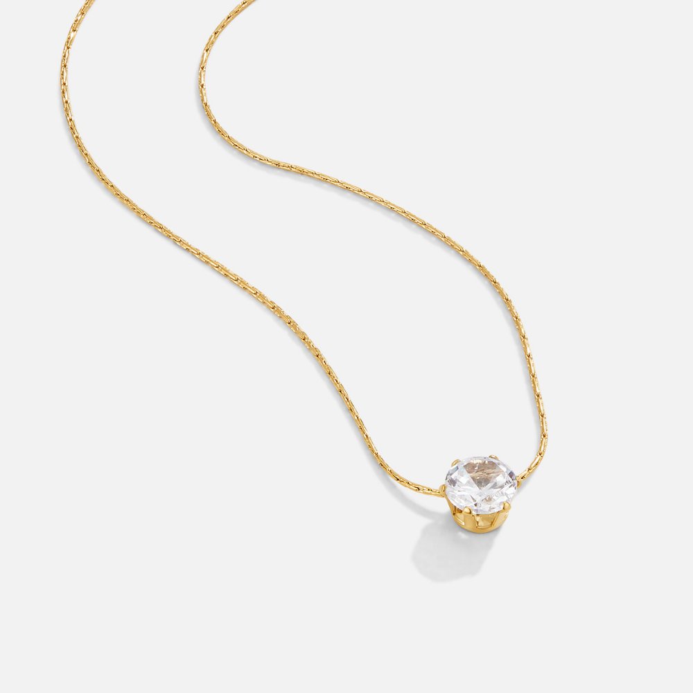Amaris – Collier Doré Cristal Rond Élégant