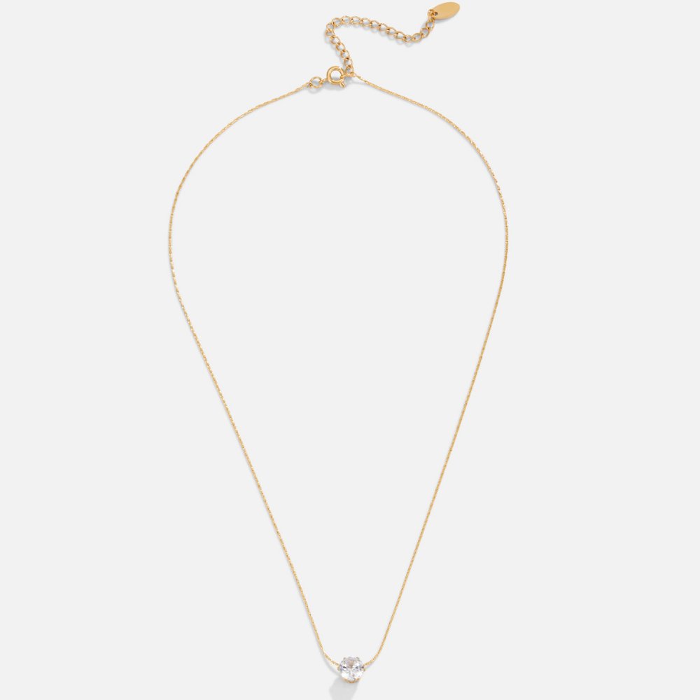 Amaris – Collier Doré Cristal Rond Élégant
