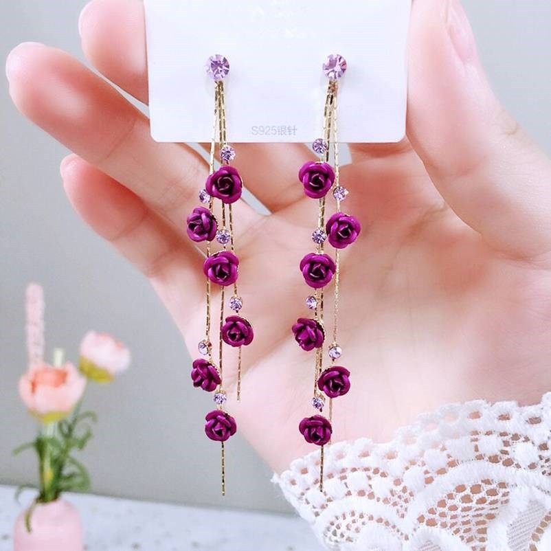 Floréa – Boucles d’Oreilles Fleurs en Chute Dorée