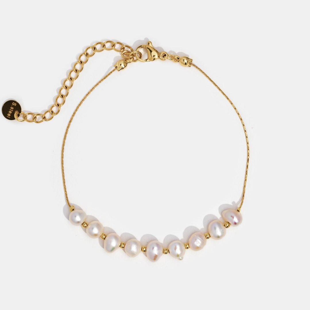 Saphira – Bracelet Perles Nacrées Étincelantes