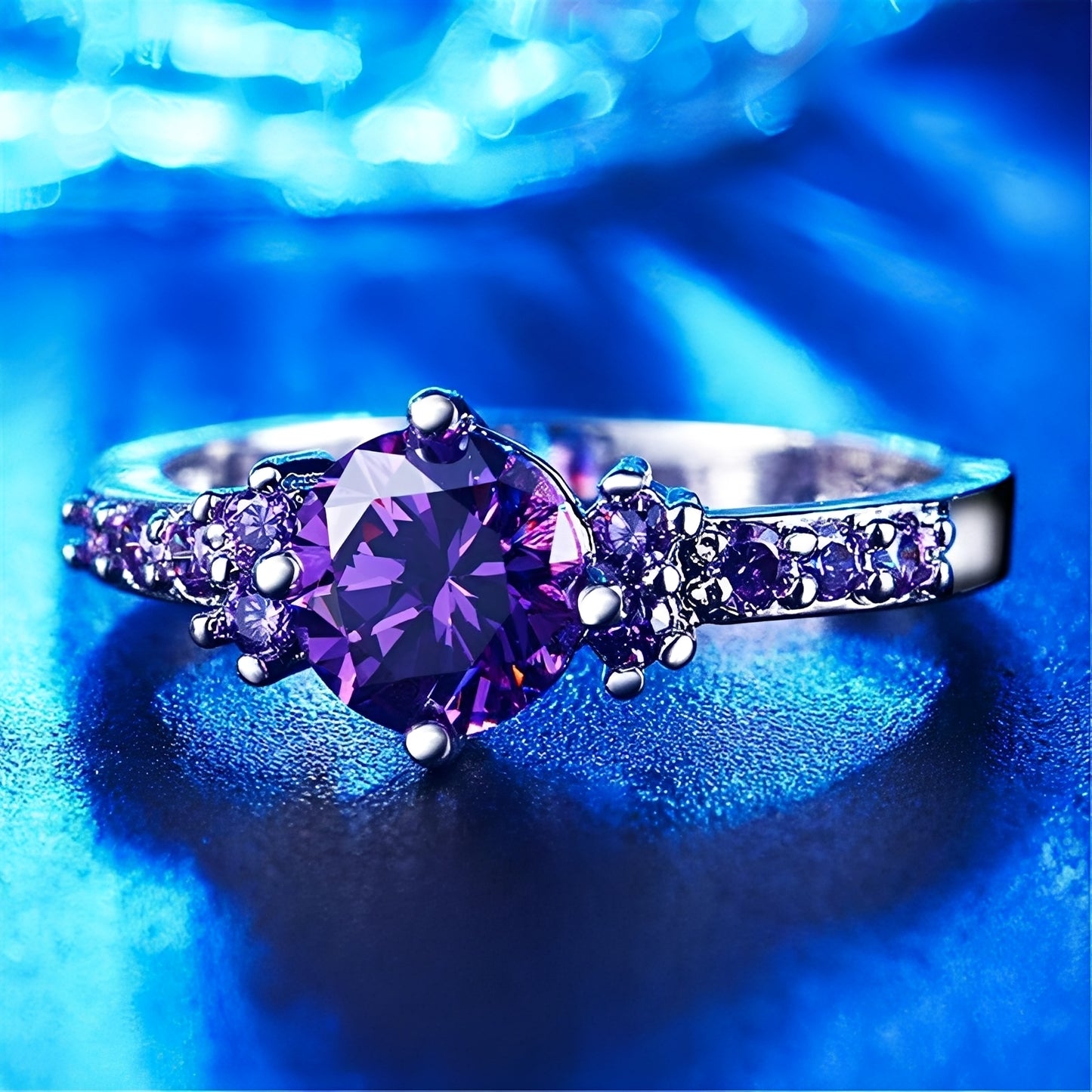Coralie – Bague Améthyste Violet