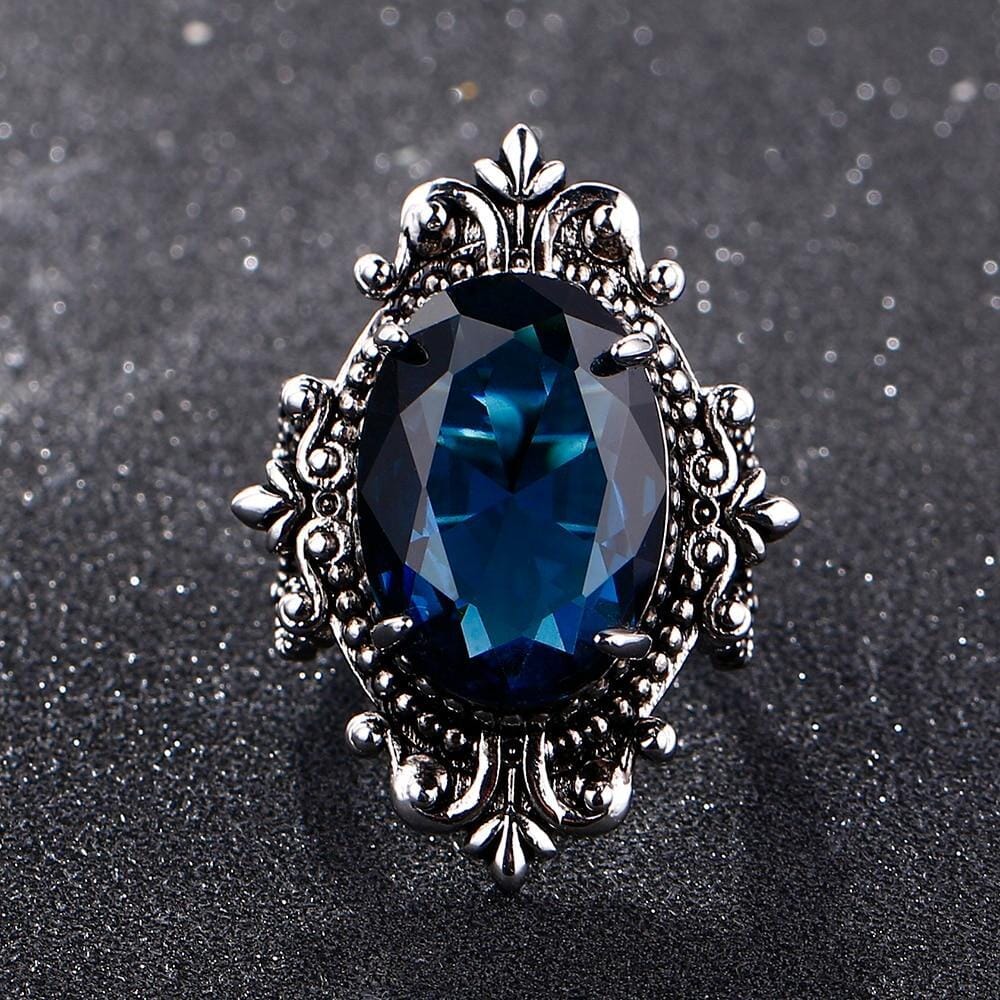 Ysoria – Bague Paon en Saphir Bleu Vintage