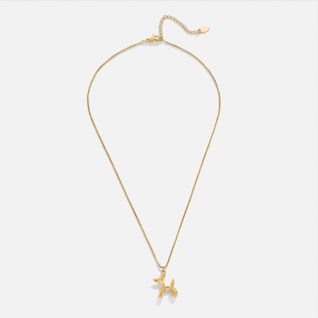 Nerina – Collier Pendentif Chien Ballon Doré