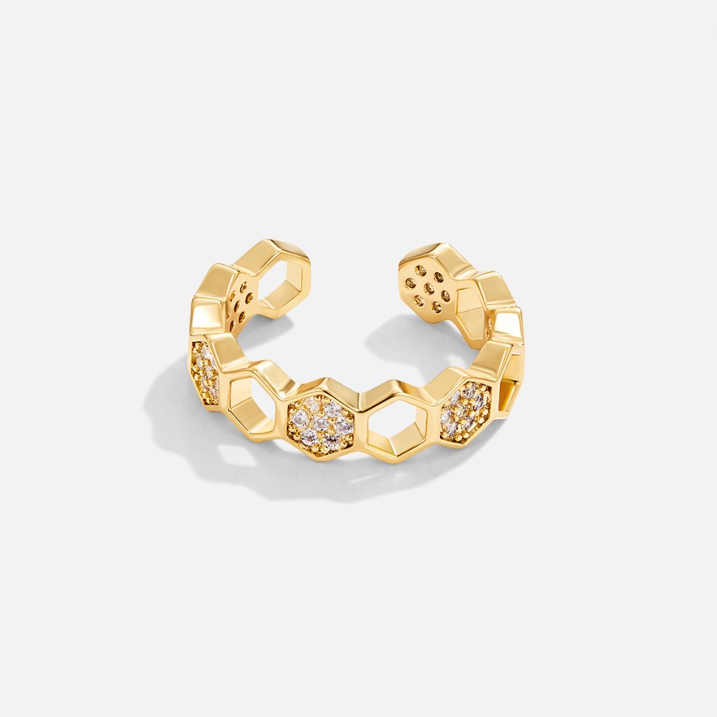 Melina – Bague Rayons de Miel en Or et Cristal