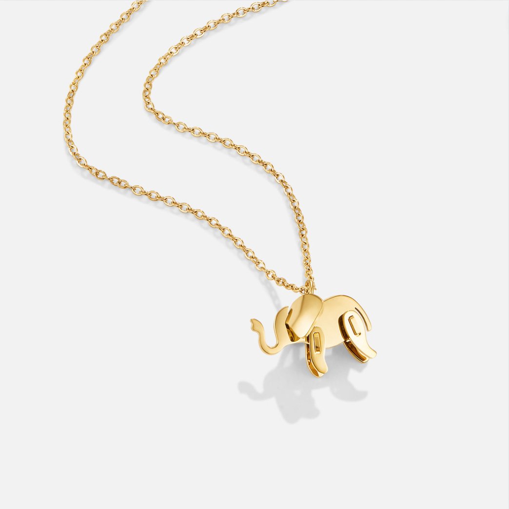 Anaya – Collier Éléphant Doré Porte-Bonheur