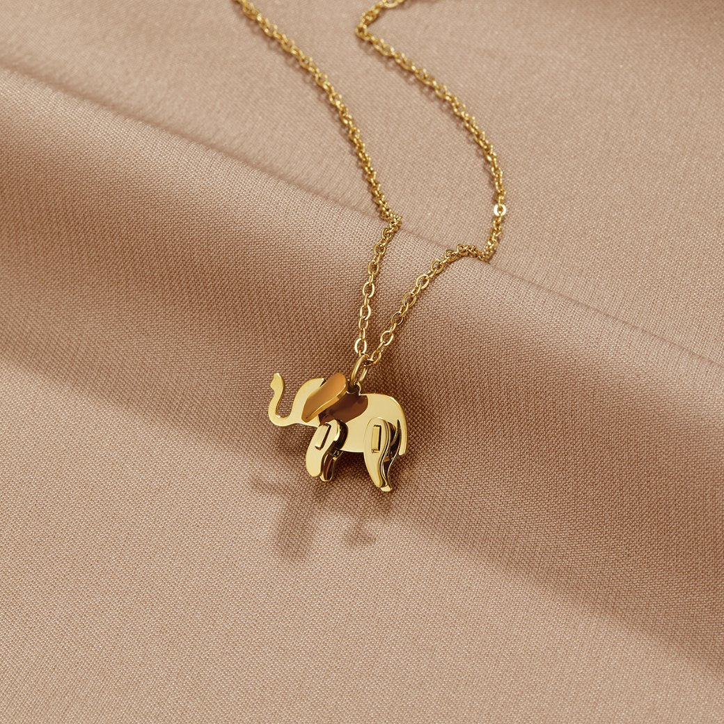 Anaya – Collier Éléphant Doré Porte-Bonheur