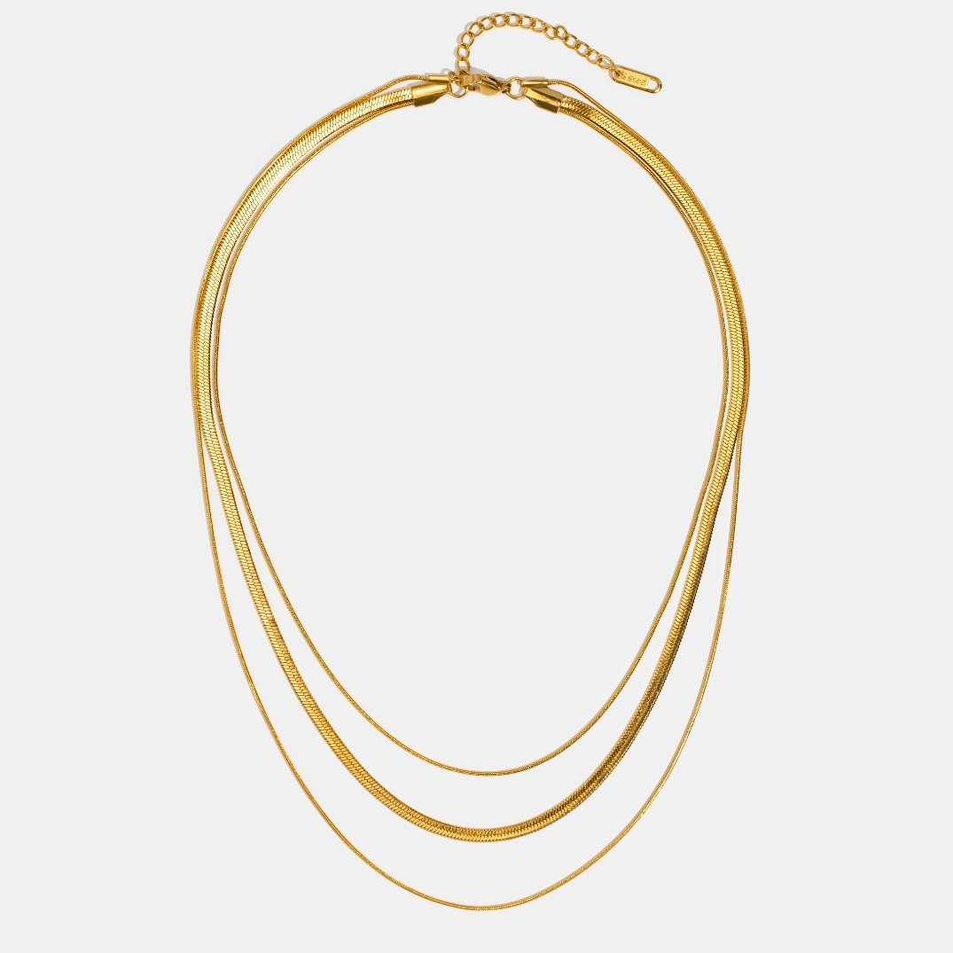 Agot – Collier Chaîne Doré Multi-Couches