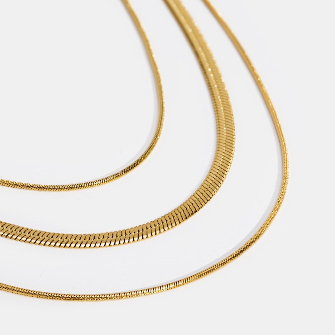 Agot – Collier Chaîne Doré Multi-Couches
