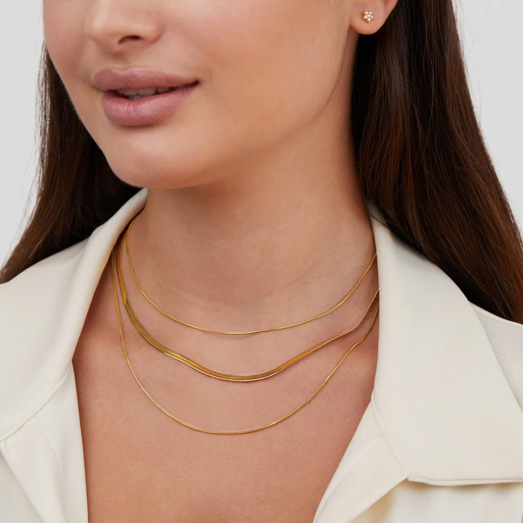 Agot – Collier Chaîne Doré Multi-Couches