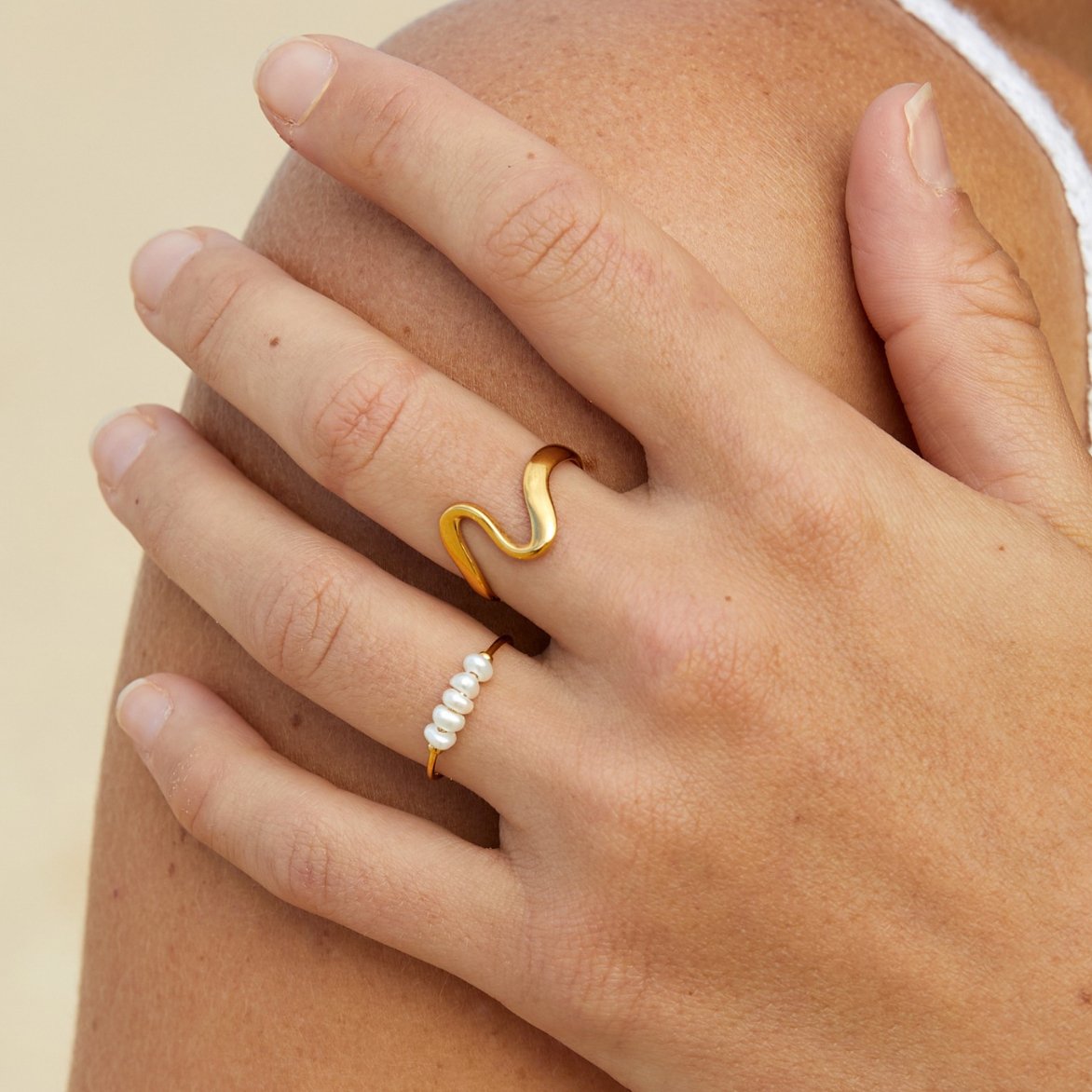 Kaia – Bague Vague Dorée