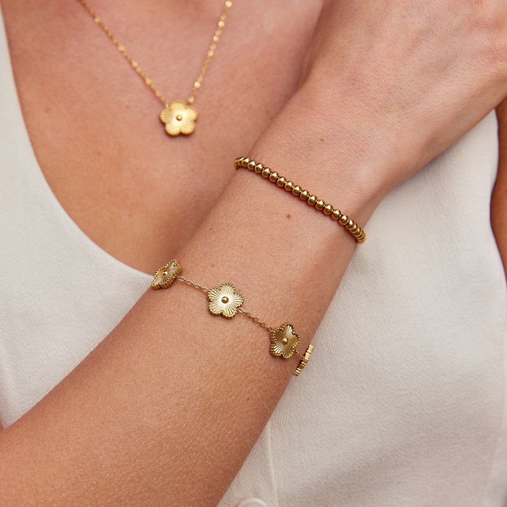 Clary – Bracelet Trèfle Doré