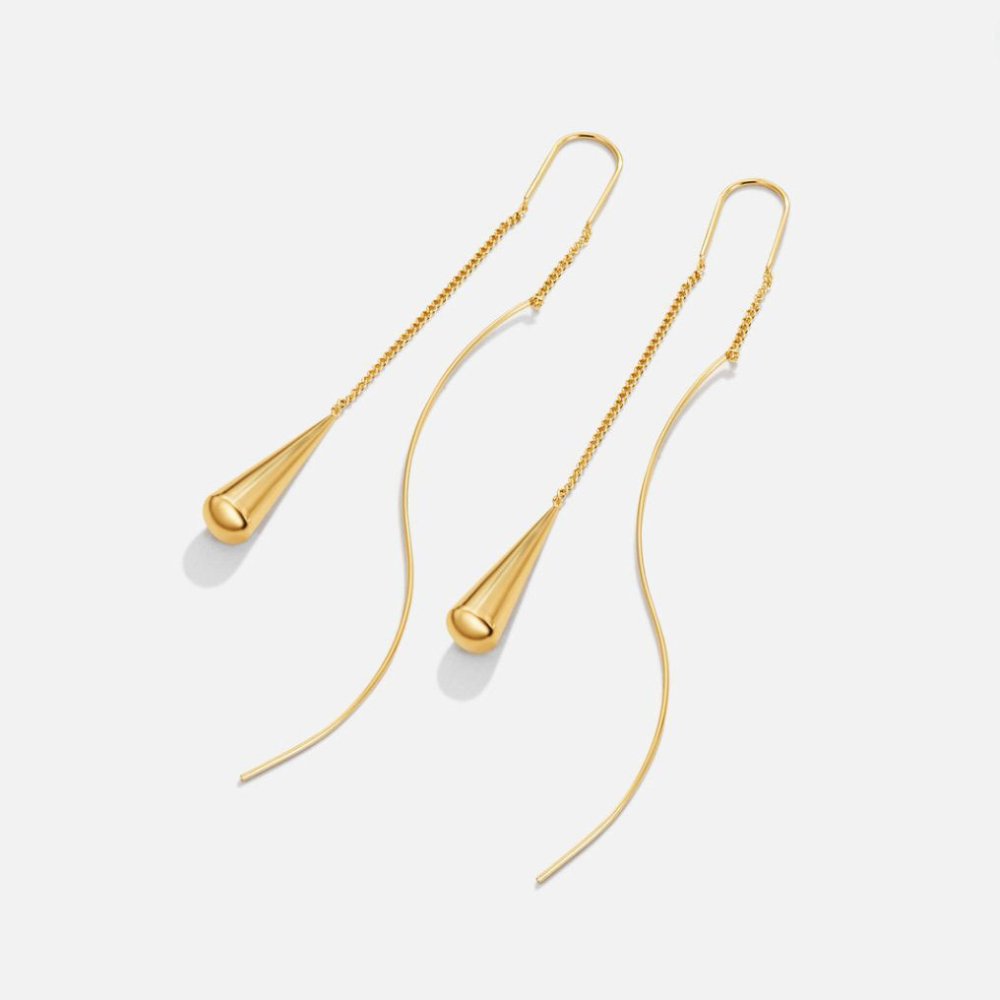 Amaris – Boucles d’Oreilles Goutte Dorée à Pampilles