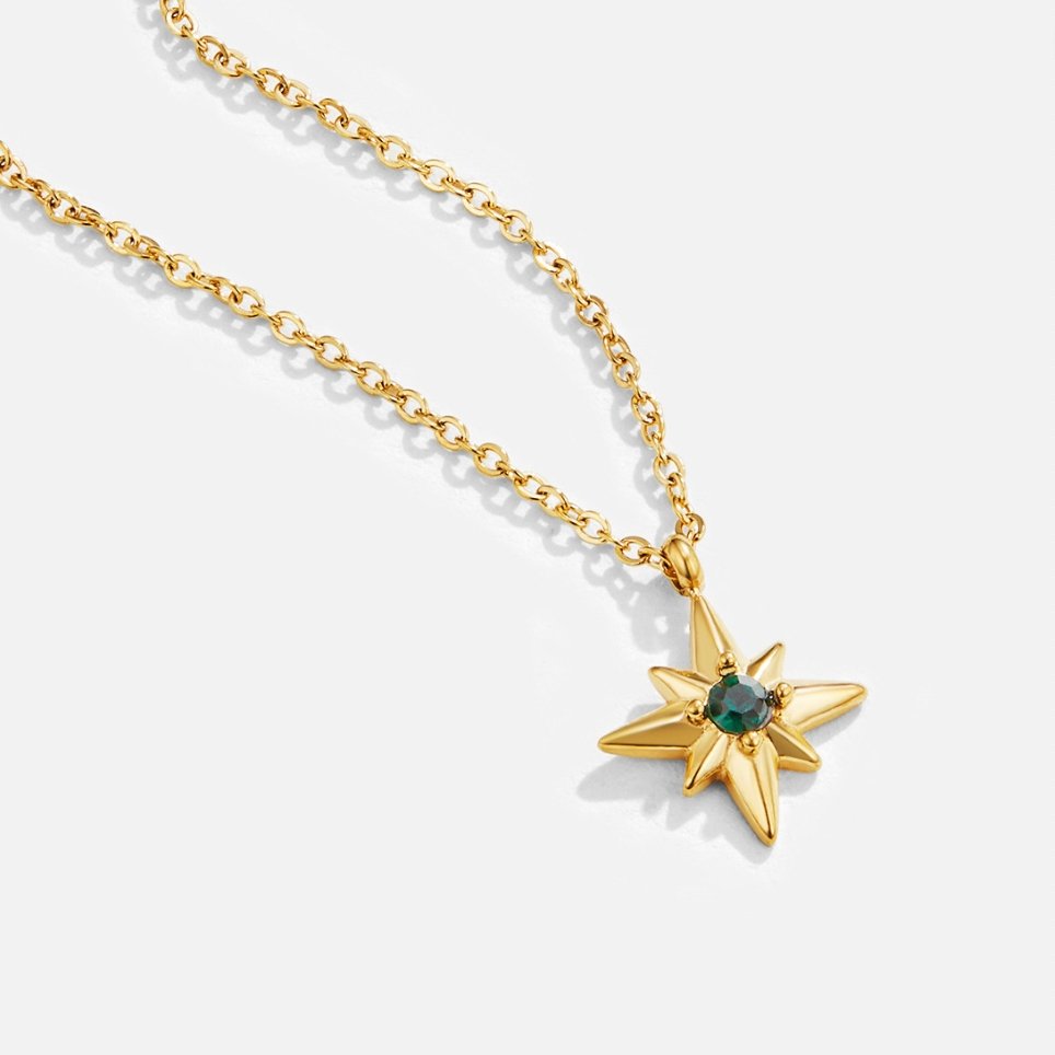 Celestia – Collier Étoile Guide en Cristal Émeraude