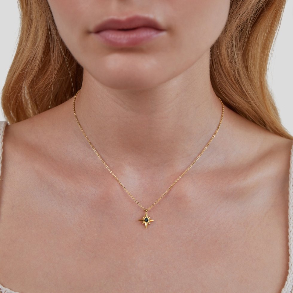 Celestia – Collier Étoile Guide en Cristal Émeraude
