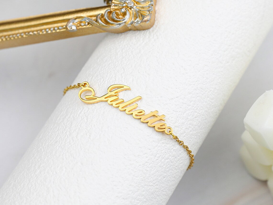 Bracelet de cheville personnalisé en or - Chaîne de cheville avec votre nom