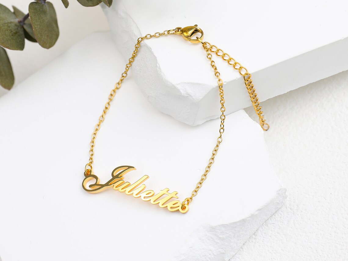 Bracelet de cheville personnalisé en or - Chaîne de cheville avec votre nom