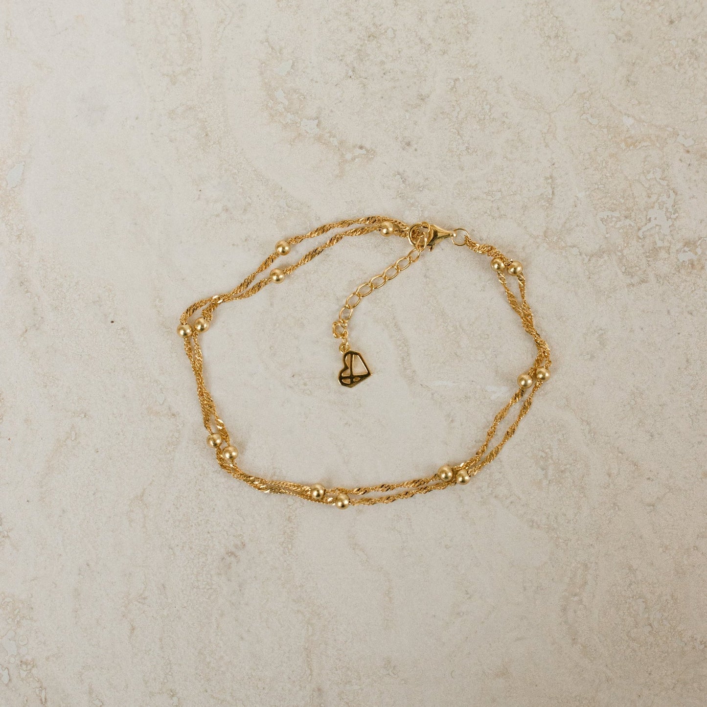 Bracelet à double chaîne Ripple Bead - Bracelet superposé