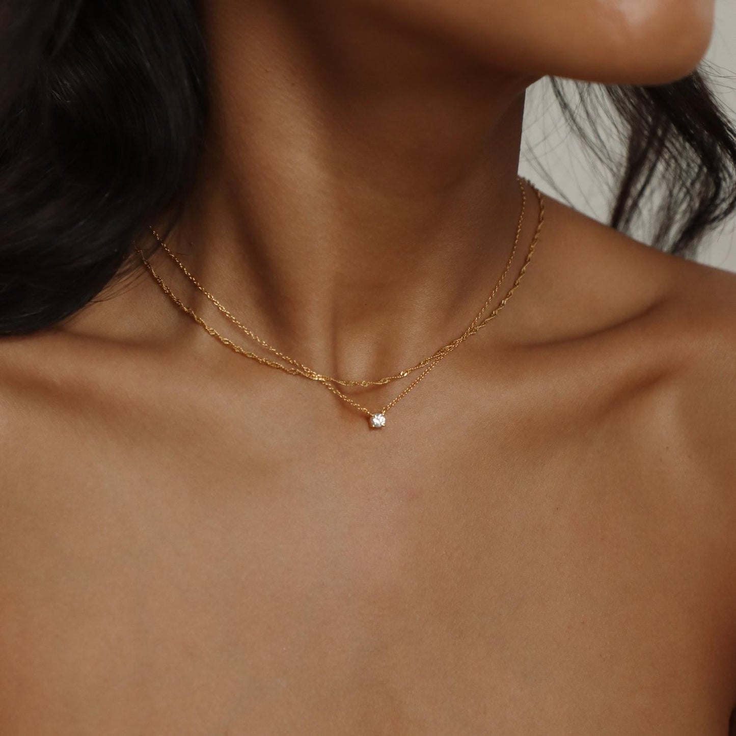 Collier délicat en diamant - Collier orné de pierres