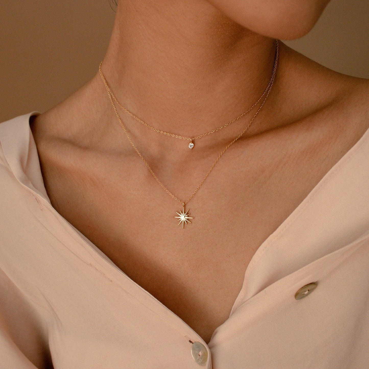 Collier étoilé à deux couches - Collier Starburst Duo