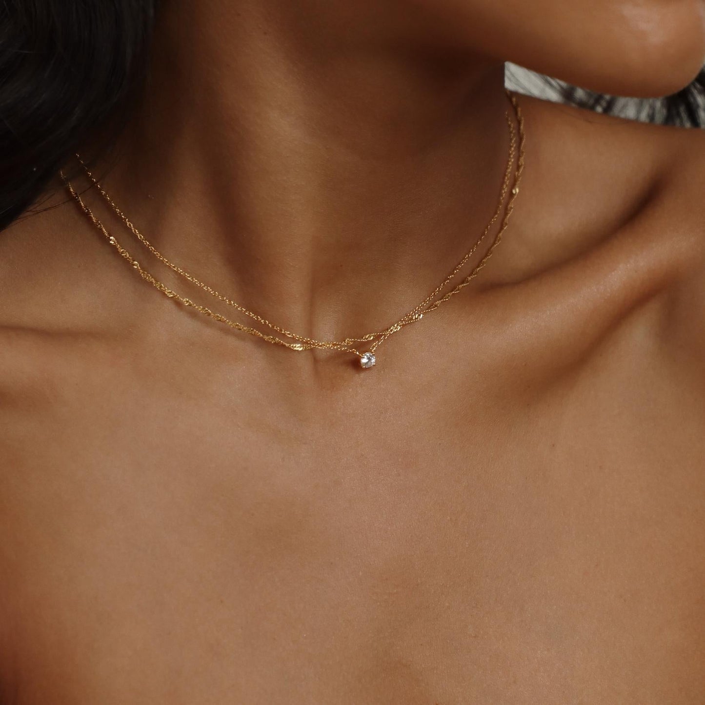 Collier délicat en diamant - Collier orné de pierres