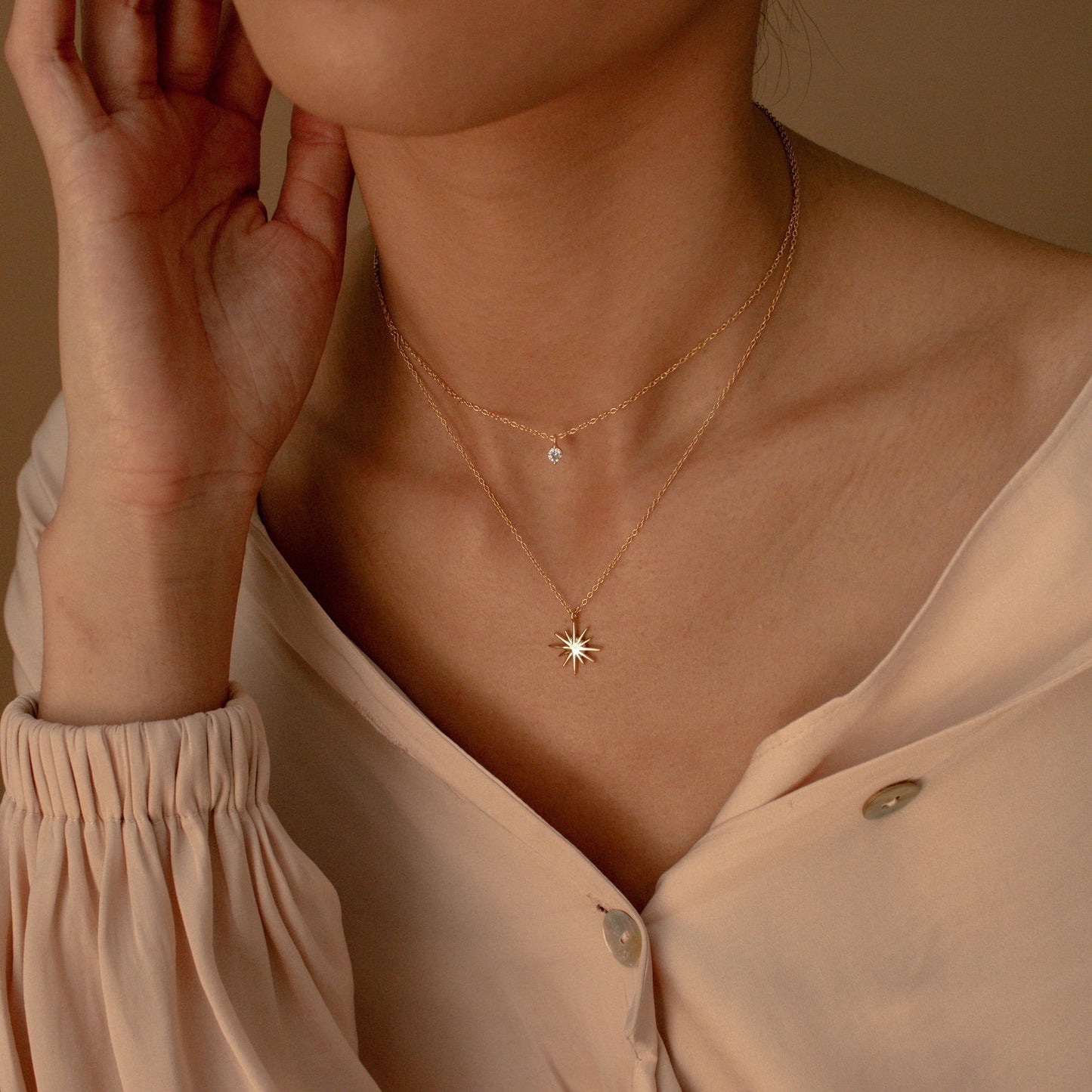 Collier étoilé à deux couches - Collier Starburst Duo