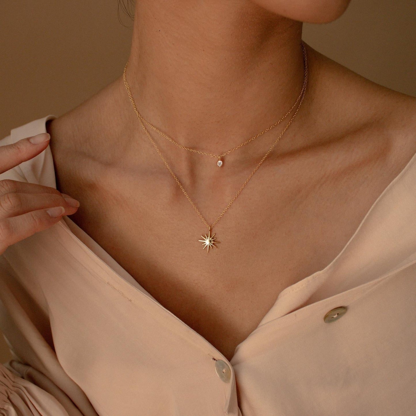Collier étoilé à deux couches - Collier Starburst Duo
