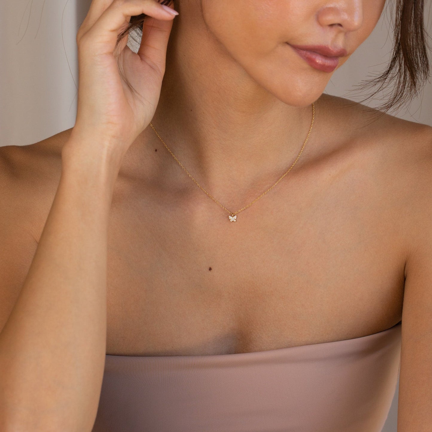 Mandy – Collier Papillon Pavé