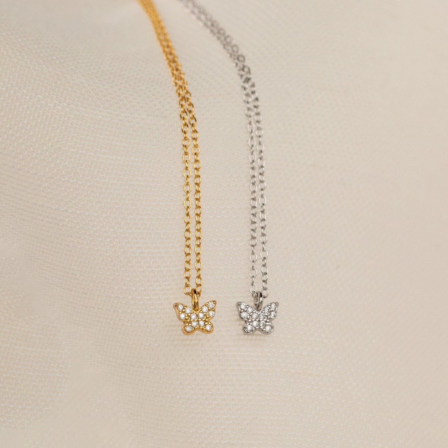 Mandy – Collier Papillon Pavé