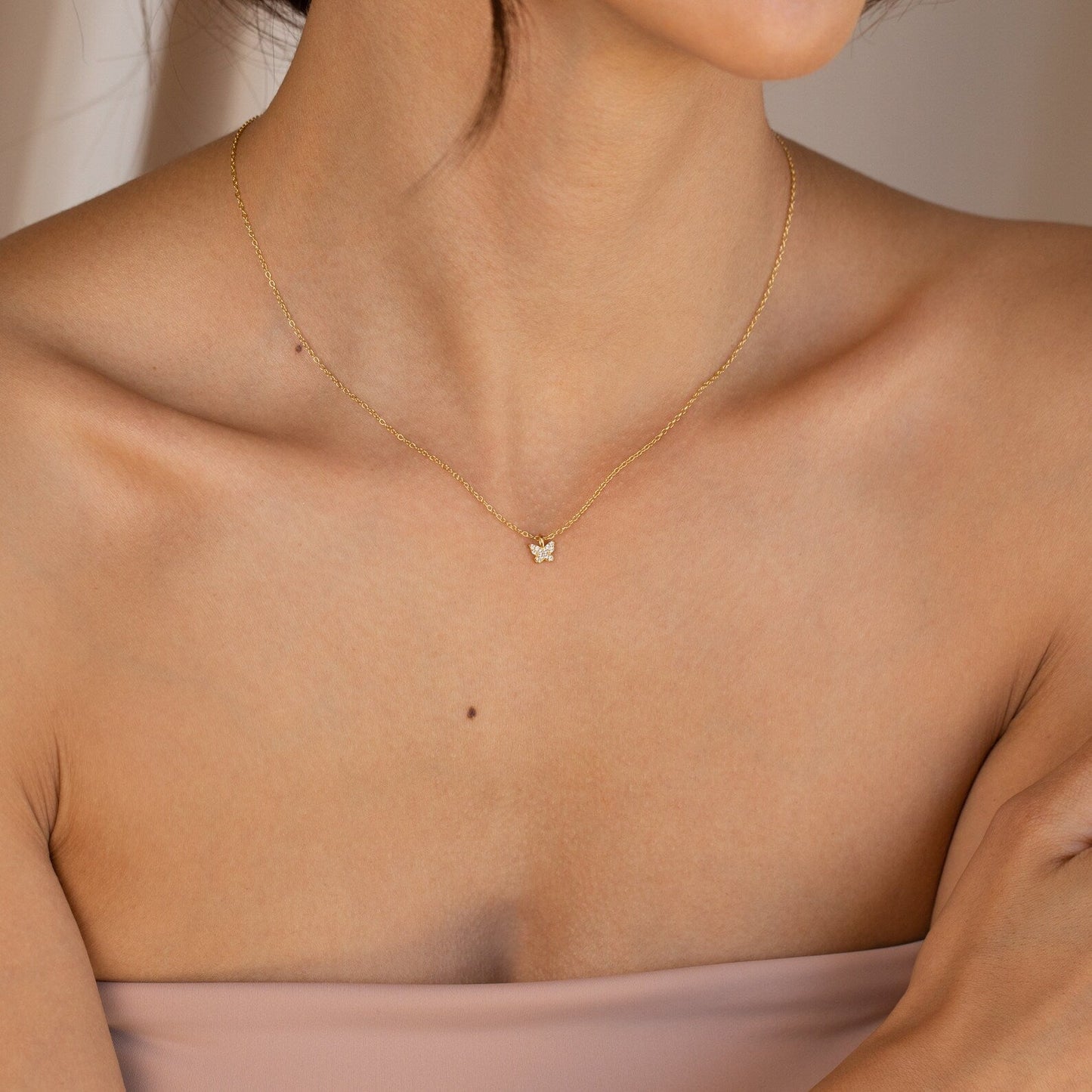 Mandy – Collier Papillon Pavé
