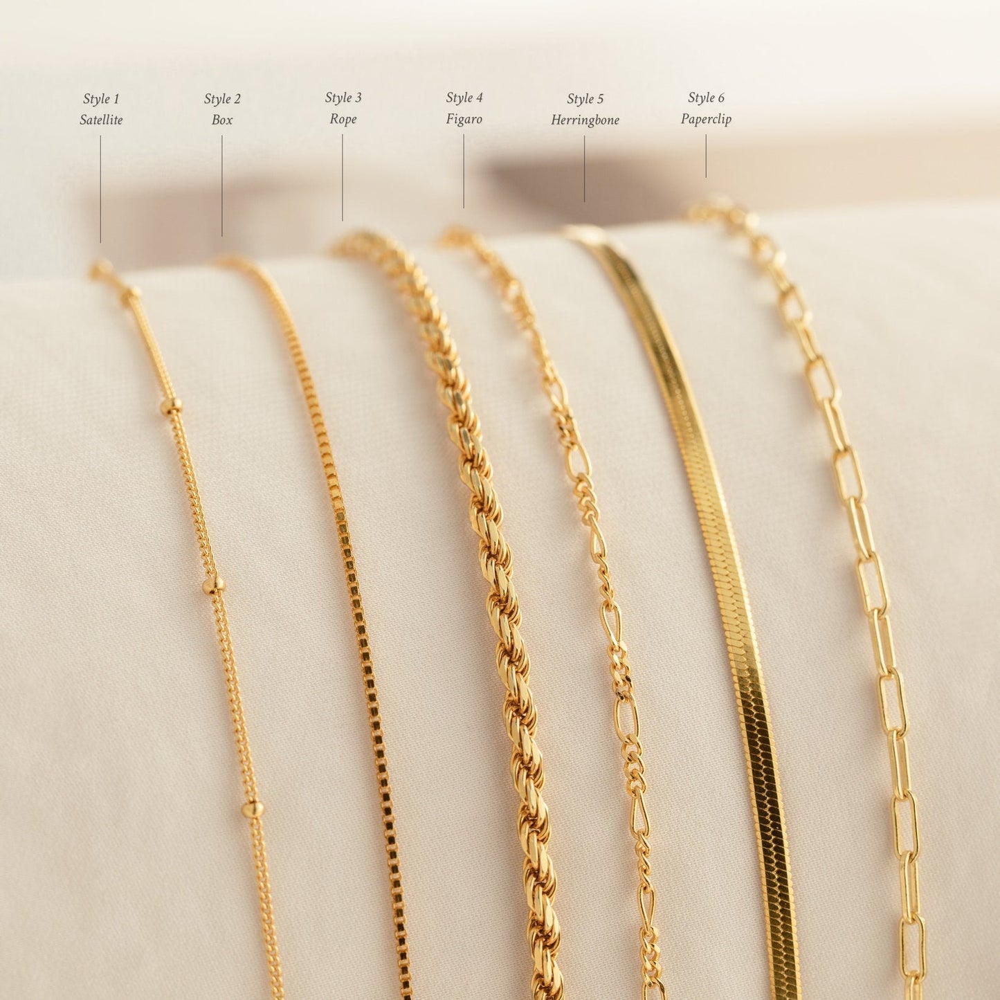 Bracelets en chaîne - Bracelets superposés minimalistes