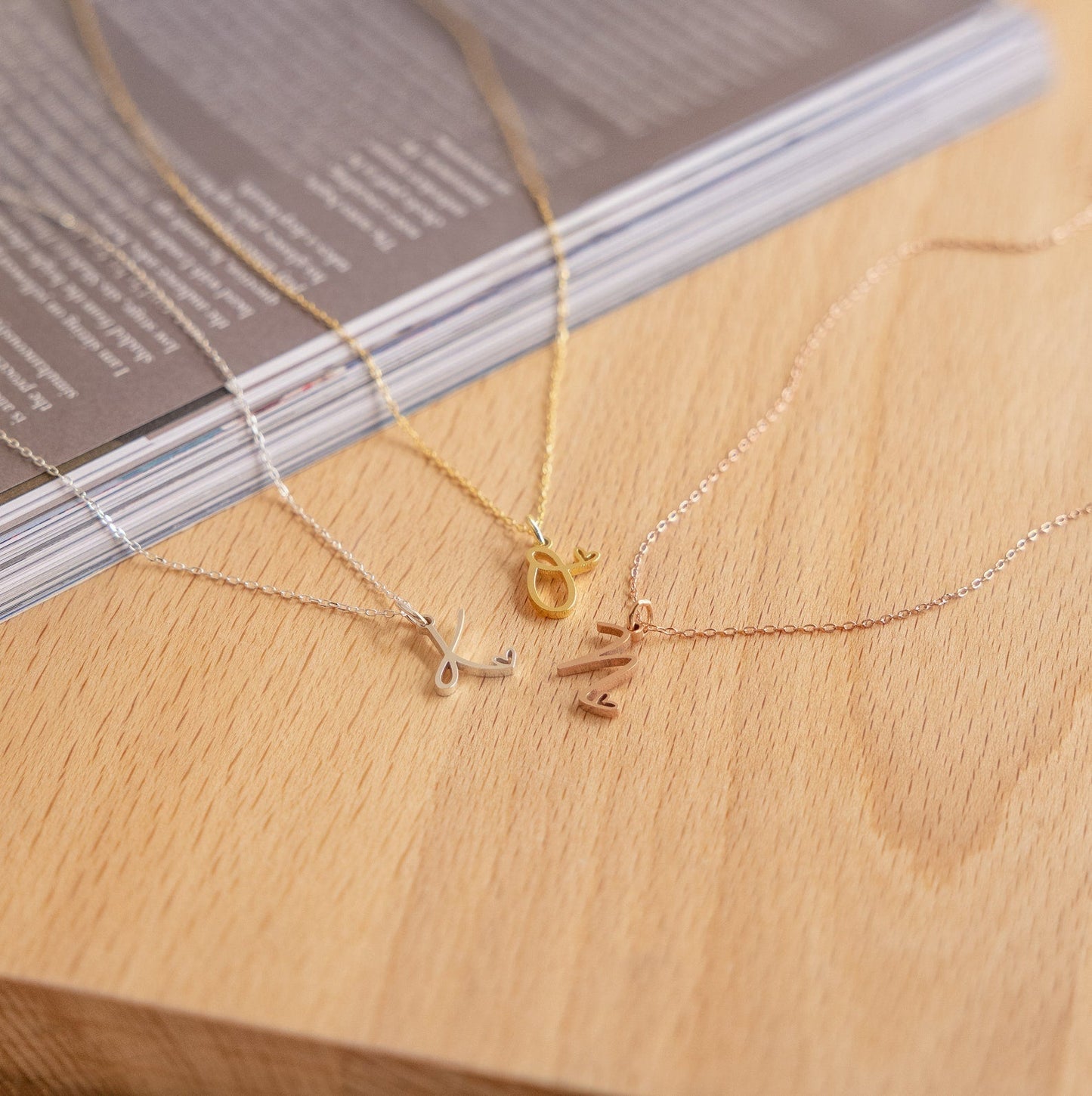 Collier avec initiales - Pendentif personnalisé en forme de cœur