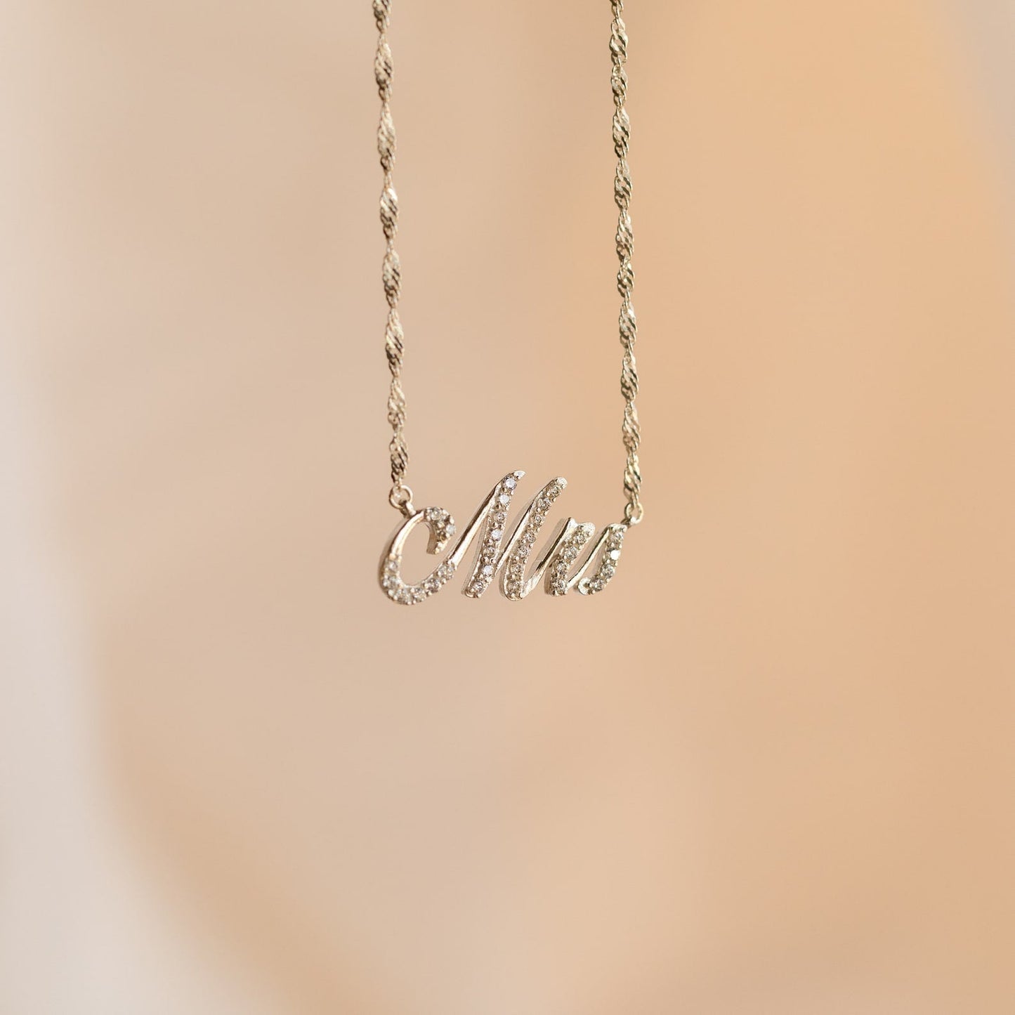 Claire – Collier Prénom Pavé Brillant