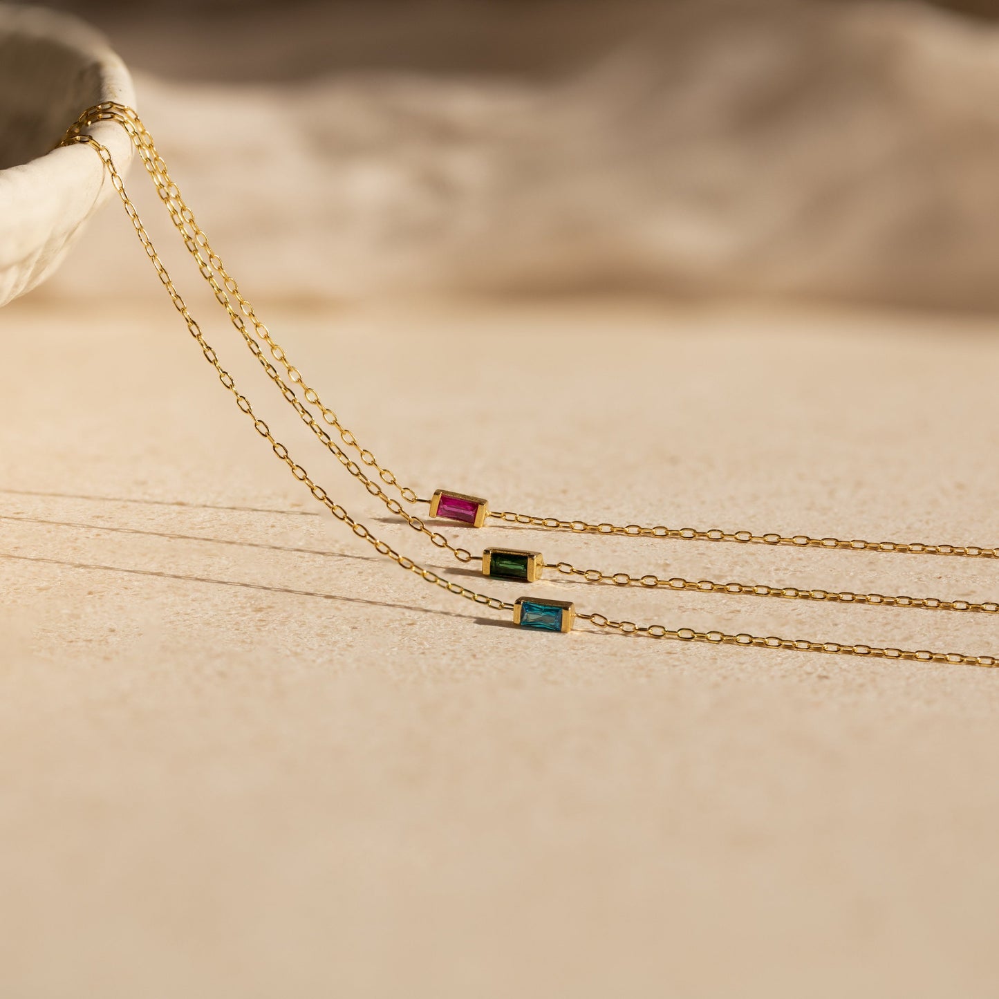 Sophie – Bracelet Baguette avec Pierre de Naissance