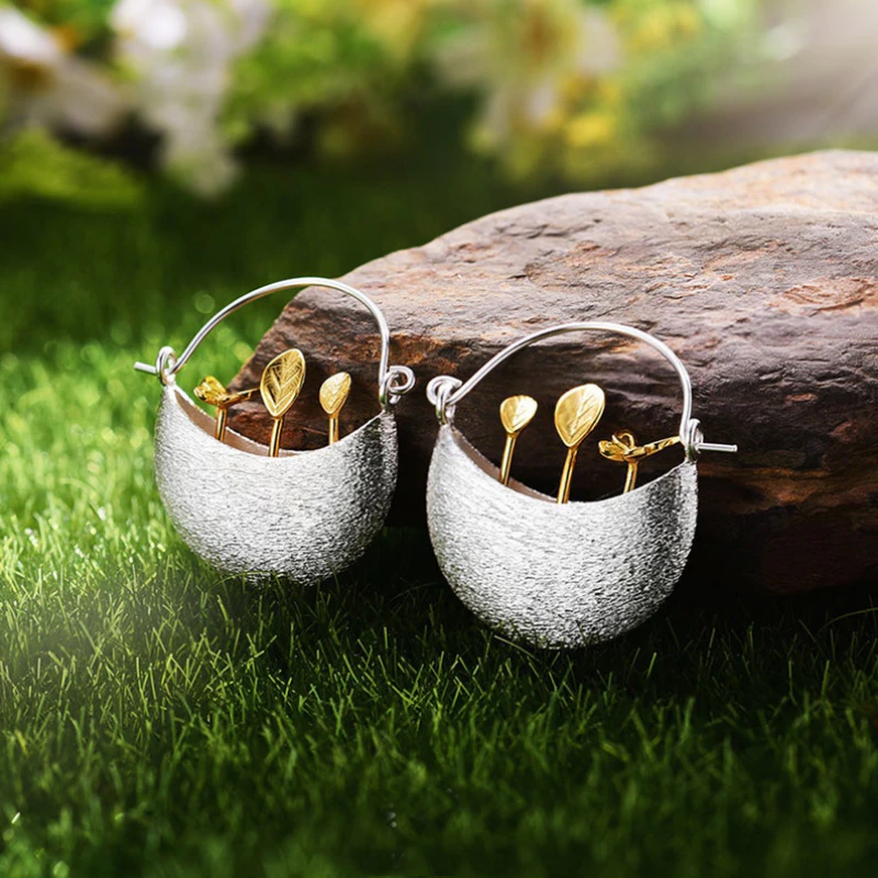 Florella – Boucles d'Oreilles Florales en Argent et Or