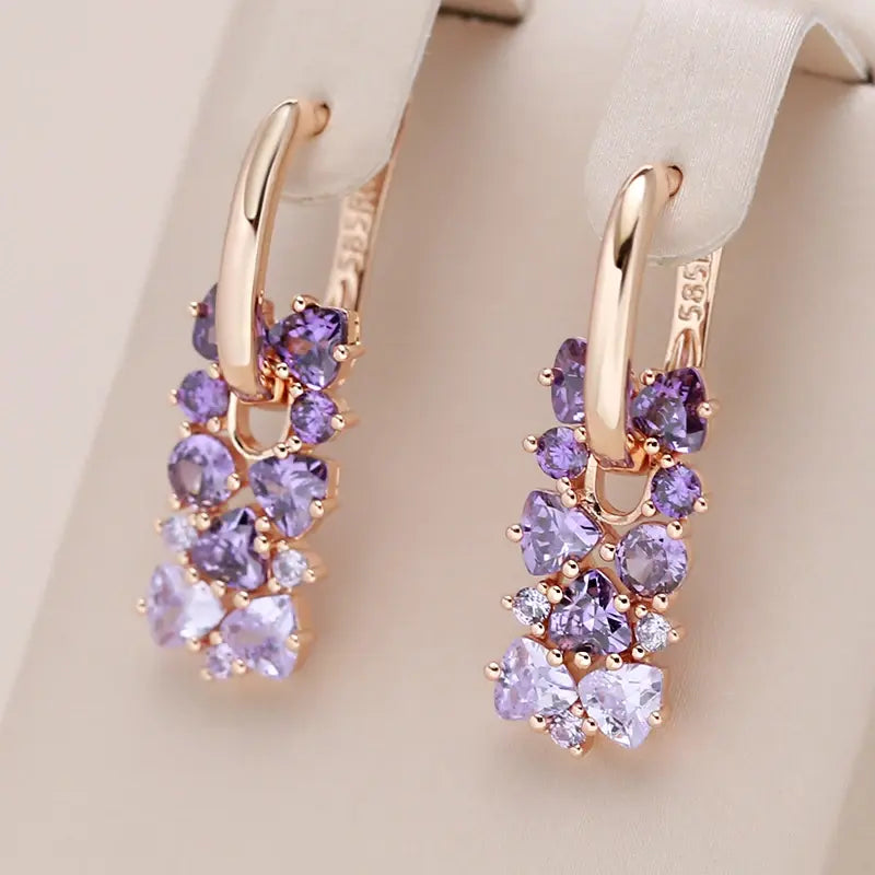 Leah - Boucles d’Oreilles Élégantes Mauves