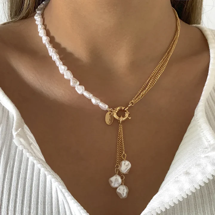 Ella – Collier Or & Perles Élégantes